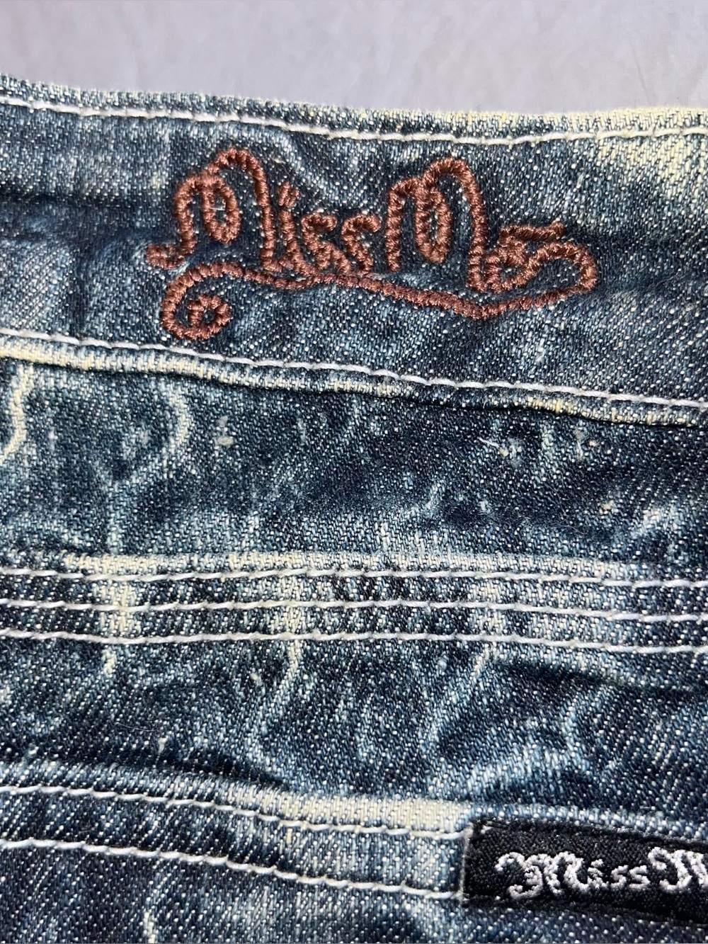 Miss Me Jeans Womens 27 Bootcut Cow Hide Jeweled Western Low Rise Casual - Picture 6 of 15